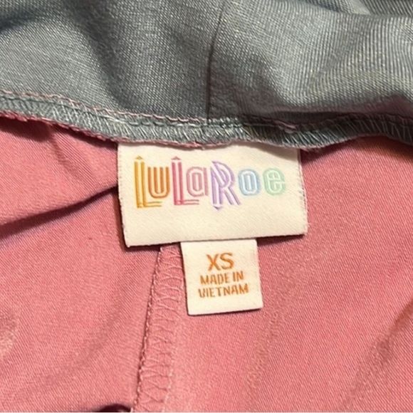 Lularoe‎ Hoodie Women XS Amber Pink Gray Triabl Elephant Lightweight Jersey Knit - Picture 6 of 7